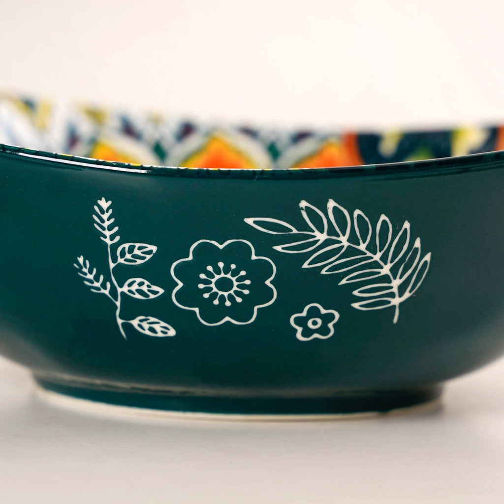 Green Mystic Mandala Long Dish With Handles 400ml Nestasia