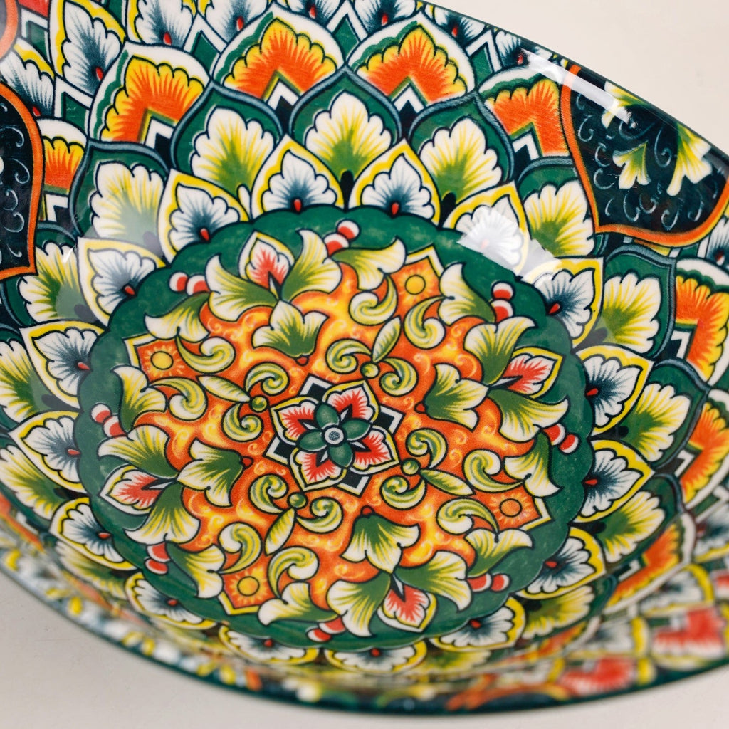 Green Mystic Mandala Long Dish With Handles 400ml Nestasia