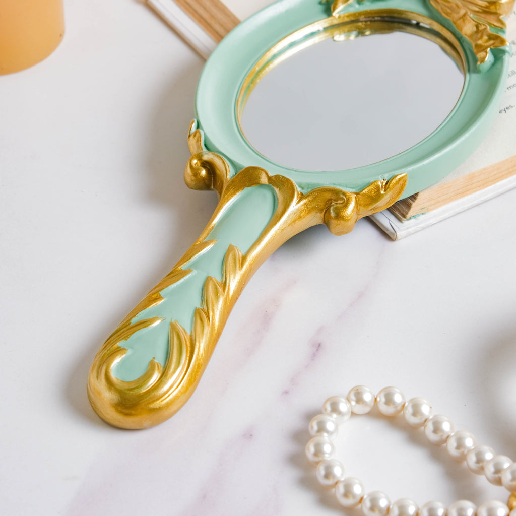 Venus Vanity Handheld Mirror Green