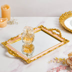 Theia Glam Square Gold Tray With Handles Nestasia