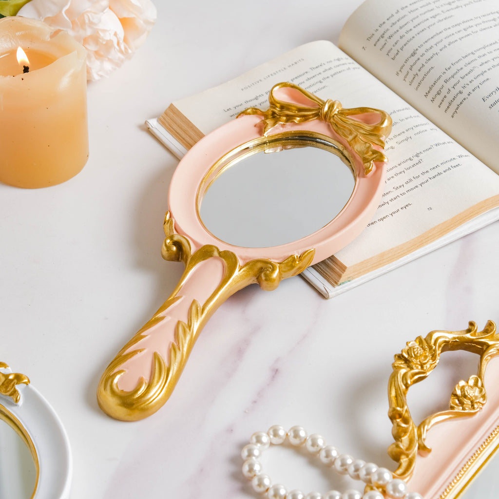 Venus Vanity Handheld Mirror Pink Nestasia