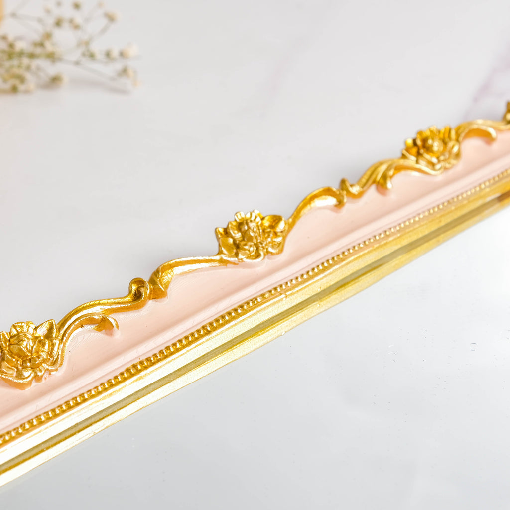 Theia Glam Square Gold Tray With Handles Nestasia