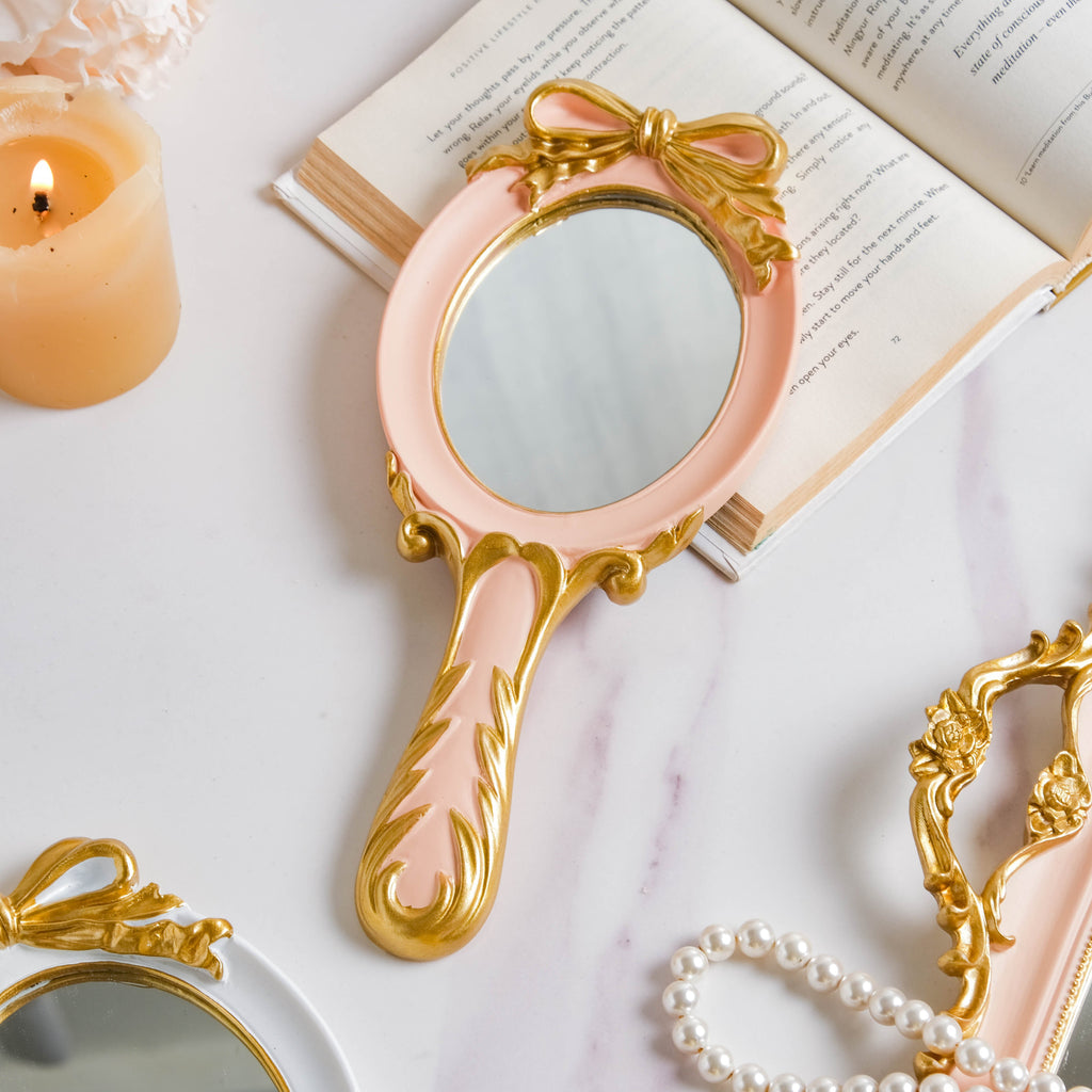 Venus Vanity Handheld Mirror Pink Nestasia