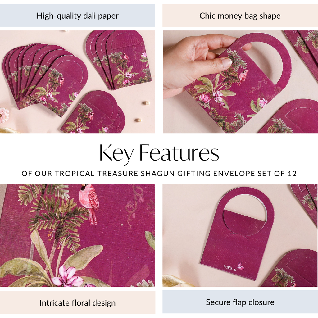 Tropical Treasure Shagun Gifting Envelope Set Of 12 Nestasia