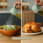 Spray And Pour Oil Dispenser Bottle Green 470ml With Spoon Nestasia