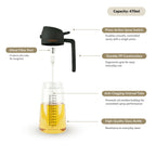 Spray And Pour Oil Dispenser Bottle Black 470ml With Spoon Nestasia