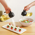 Spray And Pour Oil Dispenser Bottle Black 470ml With Spoon Nestasia