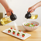 Spray And Pour Oil Dispenser Bottle Black 470ml With Spoon Nestasia