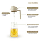 Spray And Pour Oil Dispenser Bottle Beige 470ml With Spoon Nestasia