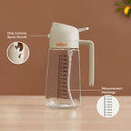 Spray And Pour Oil Dispenser Bottle Beige 470ml With Spoon Nestasia