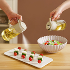 Spray And Pour Oil Dispenser Bottle Beige 470ml With Spoon Nestasia