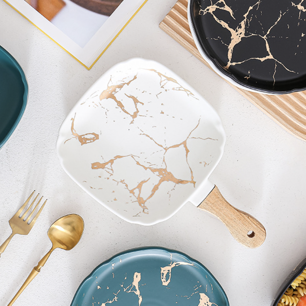 Marble Texture Square Dish Nestasia
