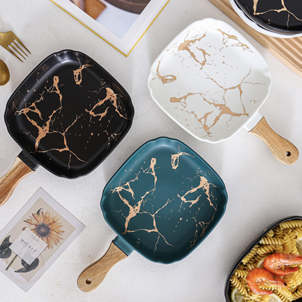 Marble Texture Square Dish Nestasia