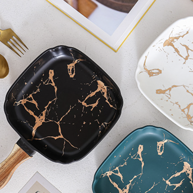Marble Texture Square Dish Nestasia
