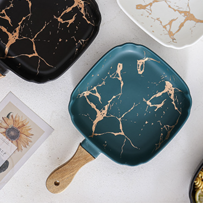 Marble Texture Square Dish Nestasia