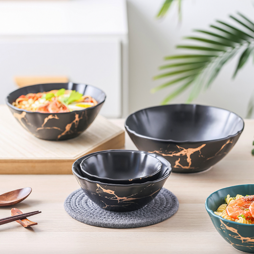 Marble Texture Soup Bowl Nestasia