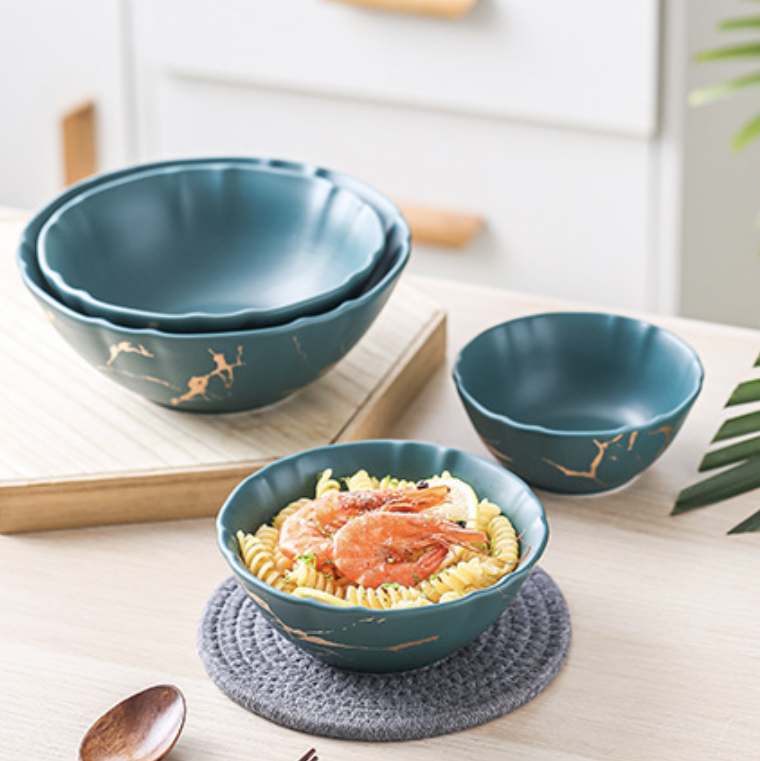 Marble Texture Soup Bowl Nestasia