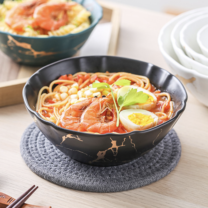 Marble Texture Soup Bowl Nestasia