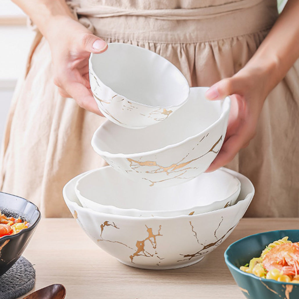 Marble Texture Soup Bowl Nestasia