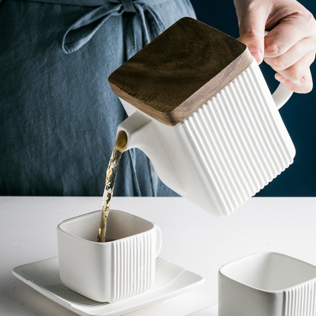 Ceramic Tea Set White Nestasia