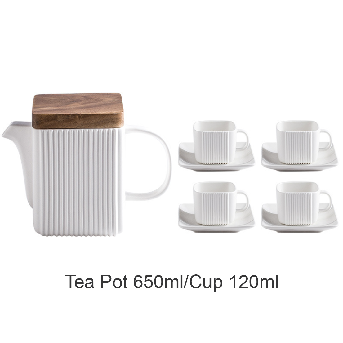 Ceramic Tea Set White Nestasia