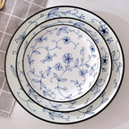 Blue and White Floral Snack Plate Nestasia