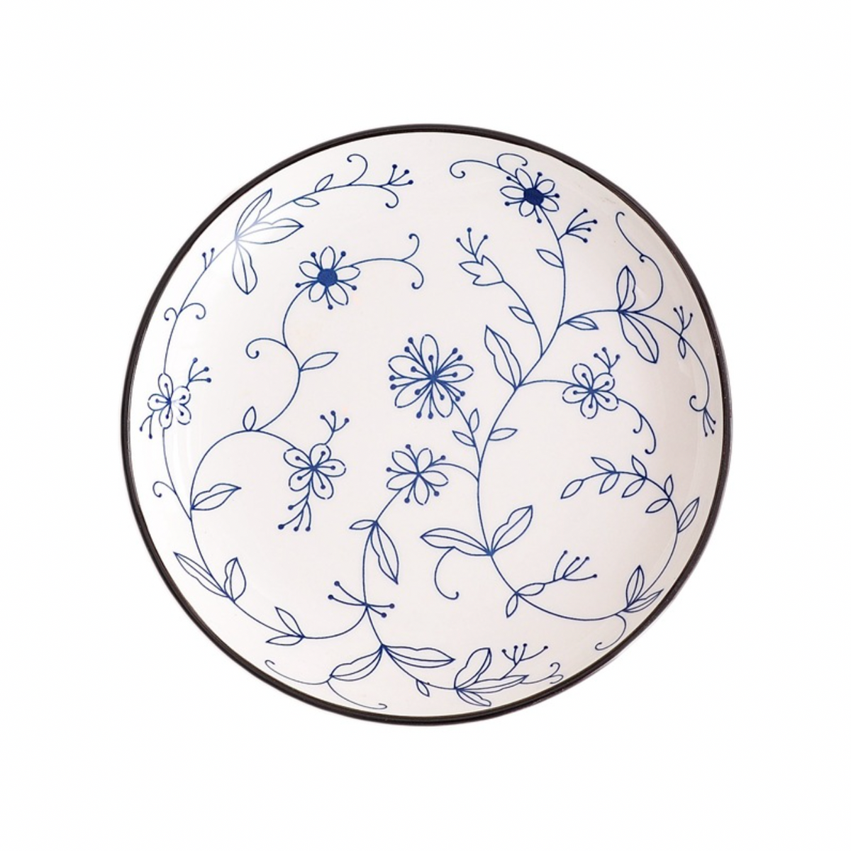 Blue and White Floral Snack Plate Nestasia