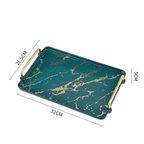 Marble Finish Tray With Handle Nestasia