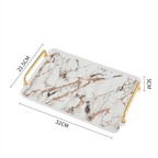 Marble Finish Tray With Handle Nestasia