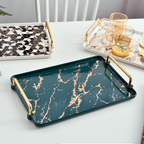 Marble Finish Tray With Handle Nestasia