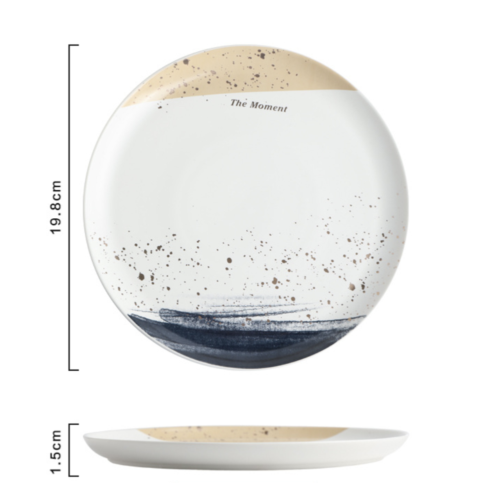 Midnight Ceramic Appetizer Plate 8 Inch Nestasia