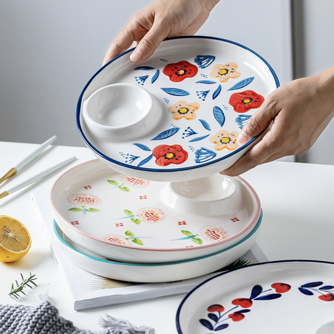 Floral Dumpling Plate Nestasia