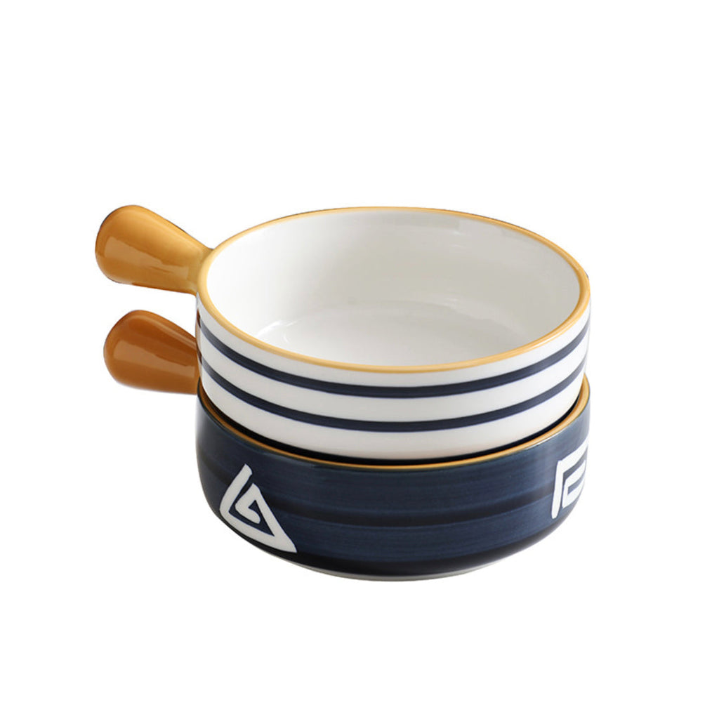 Ceramic Capri Snack Bowl With Handle Nestasia