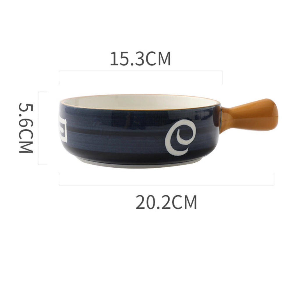 Ceramic Capri Snack Bowl With Handle Nestasia
