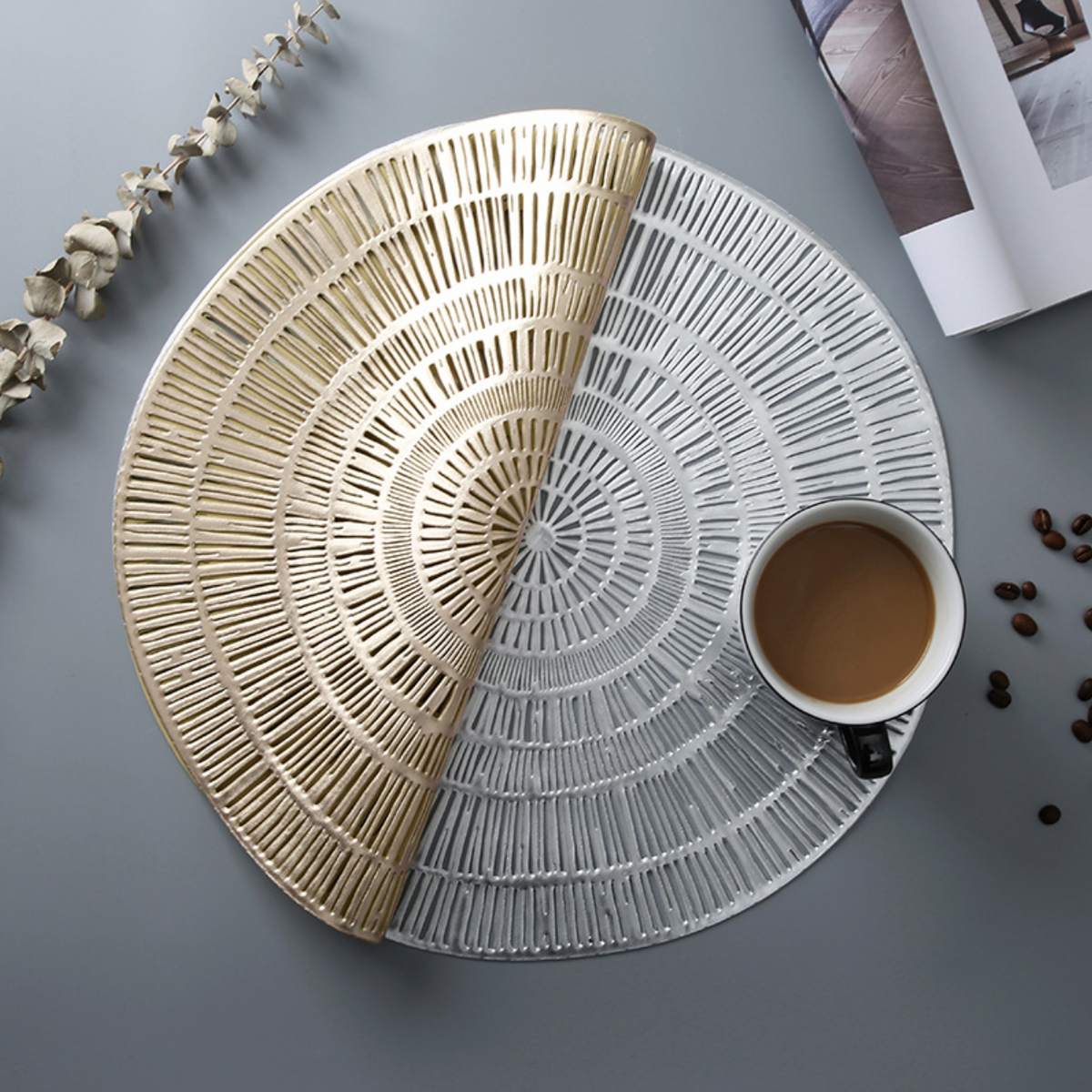 Round Vinyl Placemat Set of 2 Nestasia