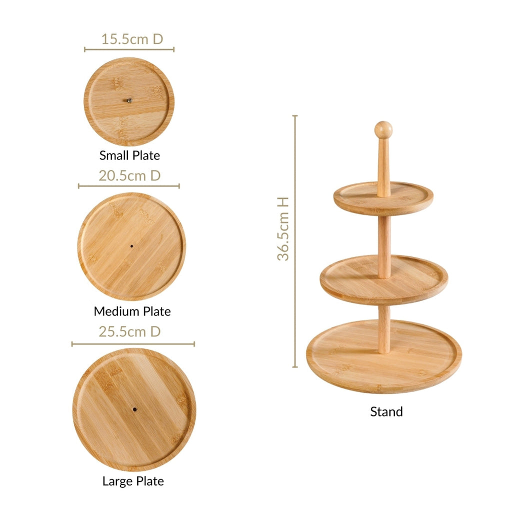 3 Tier Bamboo Cupcake Stand Nestasia