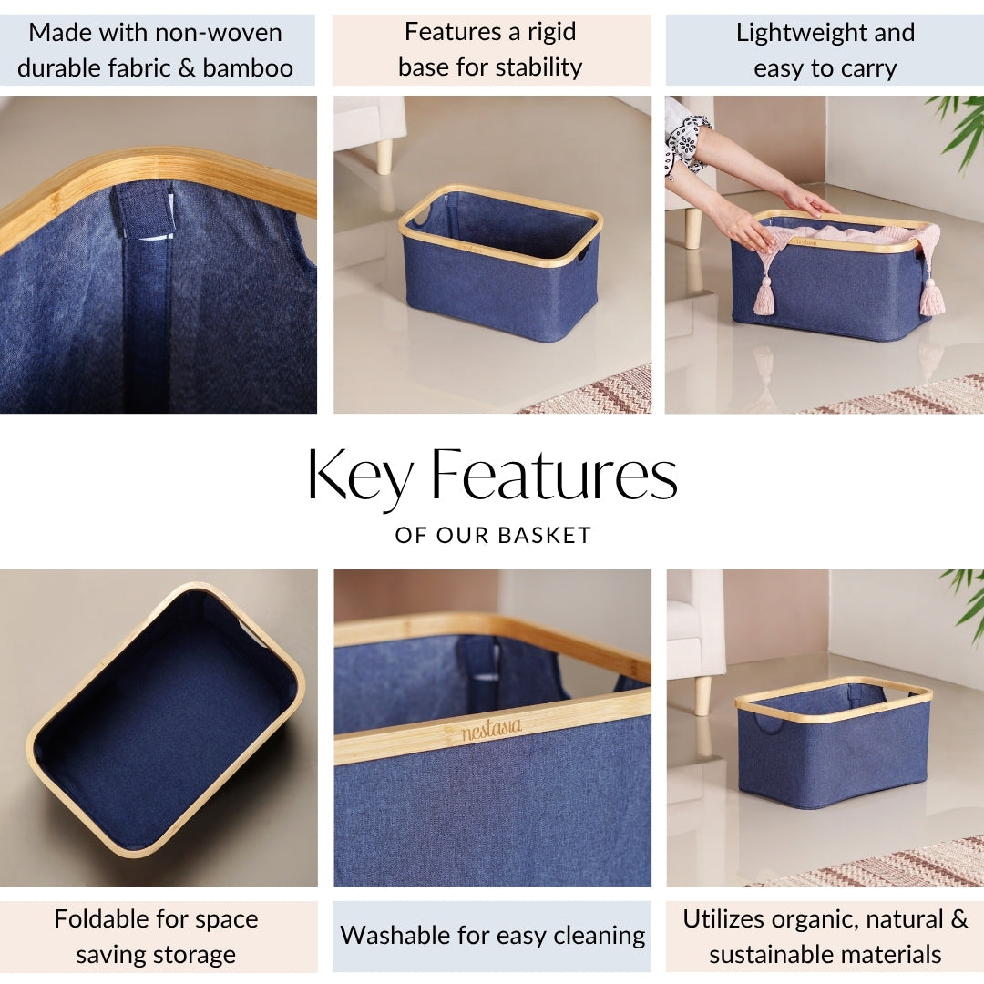 Fabric Basket Blue Nestasia