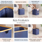 Fabric Storage Basket Blue Nestasia
