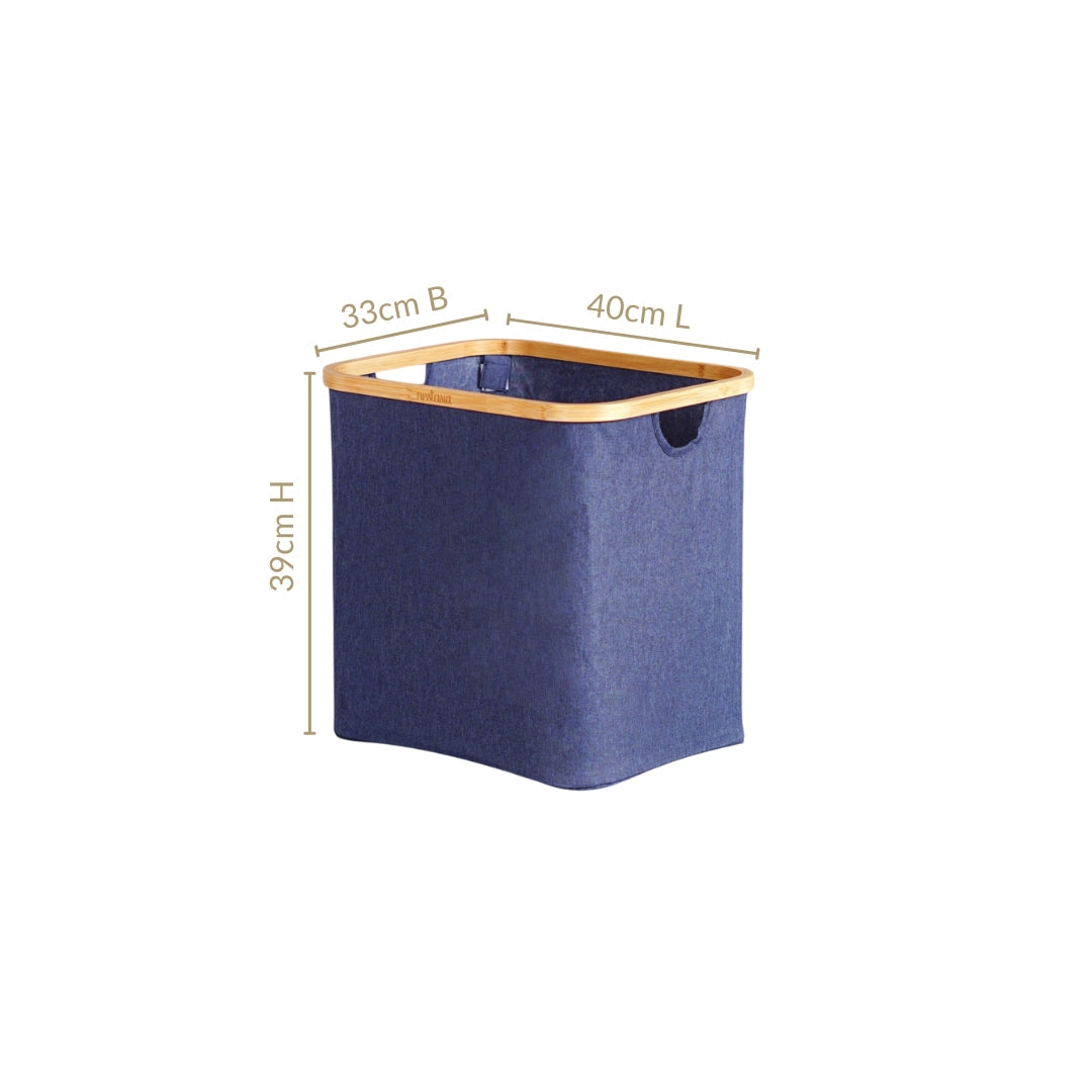 Fabric Storage Basket Blue Nestasia