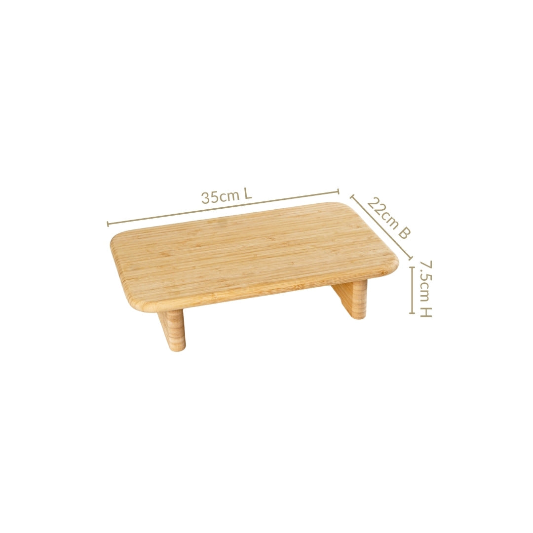 Bamboo Pedestal Serving Platter 13 Inch Nestasia