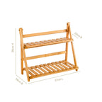 Two Tier Bamboo Countertop Shelf Stand Nestasia