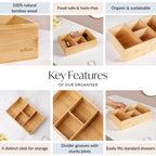 Bamboo Desk Drawer Organiser Nestasia