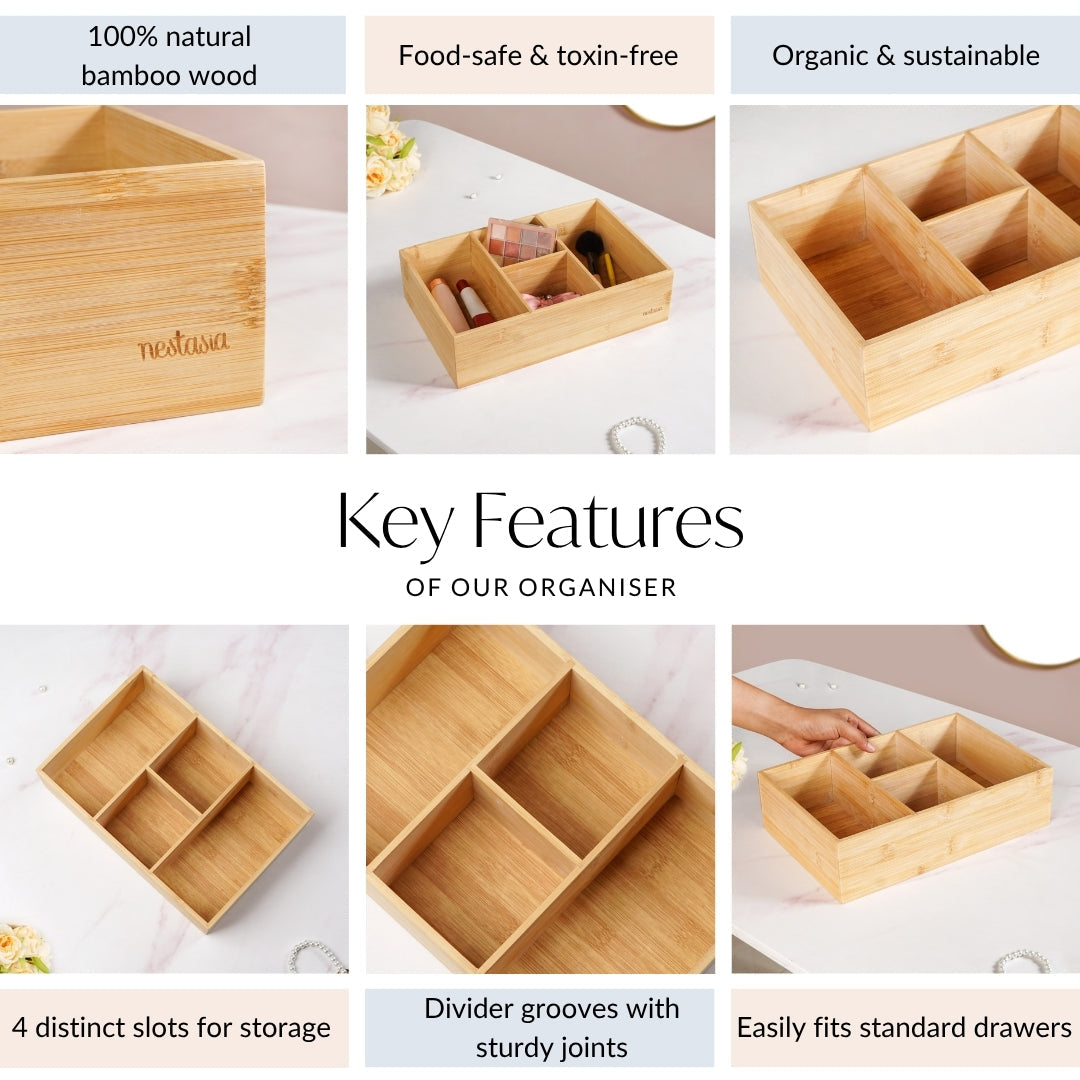 Bamboo Desk Drawer Organiser Nestasia