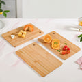 Natural Bamboo Serving Platter Chopping Board Set Of 3 Nestasia