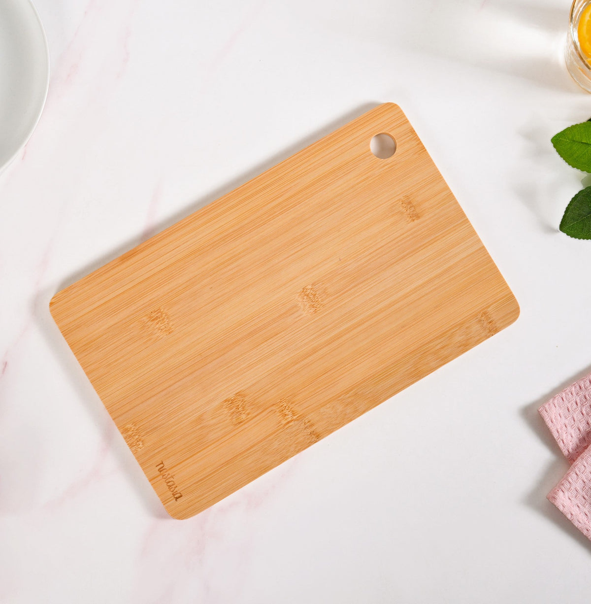 Natural Bamboo Serving Platter Chopping Board Set Of 3 Nestasia