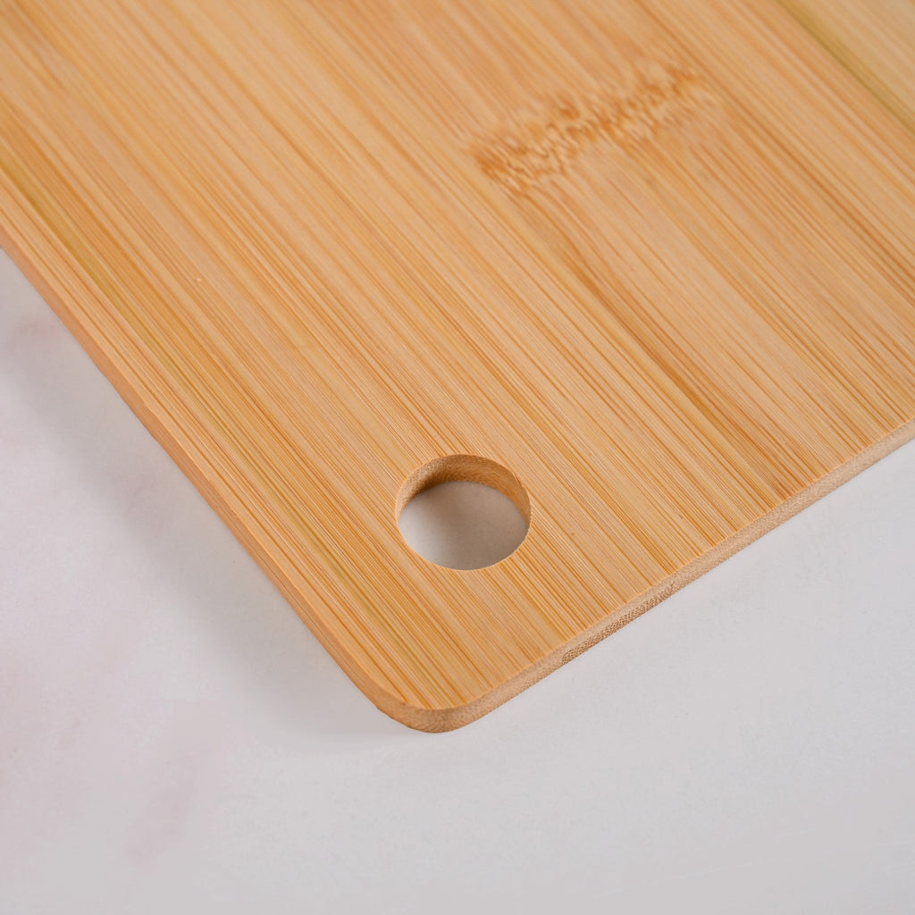 Natural Bamboo Serving Platter Chopping Board Set Of 3 Nestasia