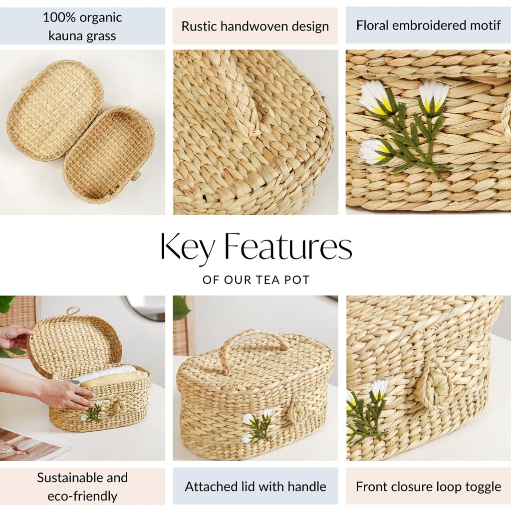 Kauna Grass Storage Basket – Eco-Friendly Handcrafted Organizer Nestasia
