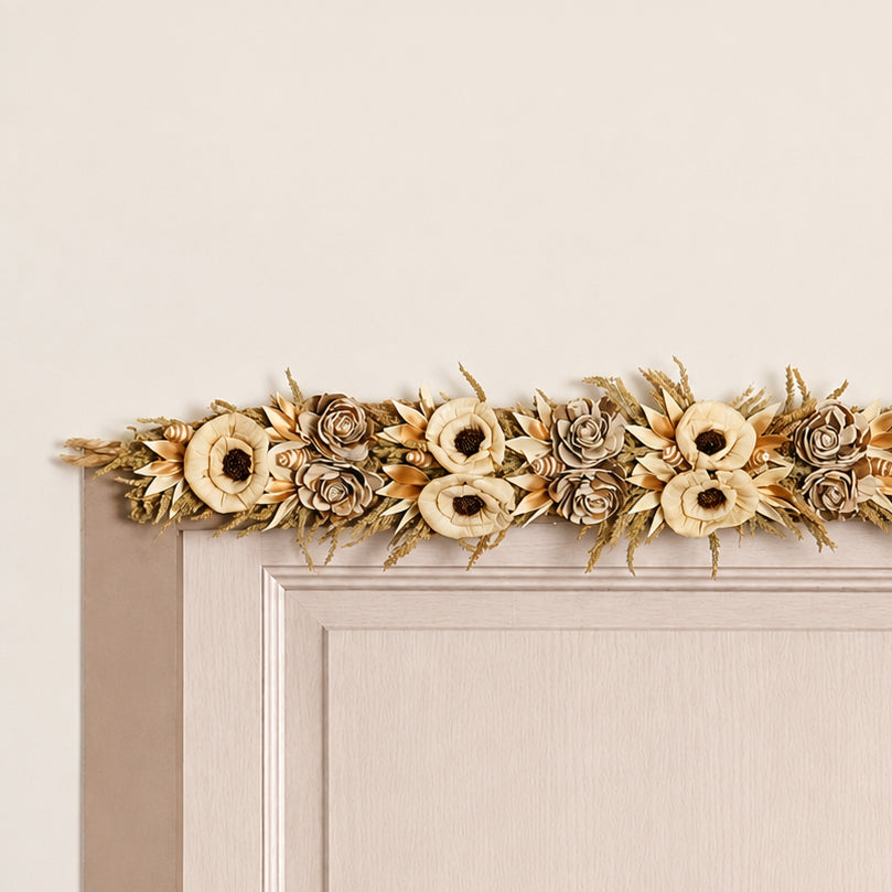 EcoPetal Dried Flowers Toran For Main Door 105x12cm Nestasia