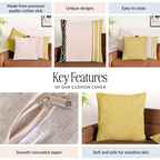 Natures Palette Cotton Cushion Cover Set Of 3 40x40cm Nestasia