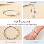 Nautical Glam Seashell Silver Bracelet Nestasia
